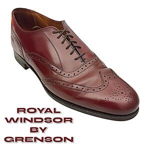Grenson Royal Windsor Wingtip Balmoral Shoes Men’s 10 D Brown Made in England